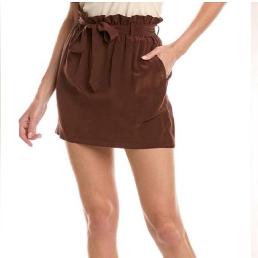NWT Chaser Silk Paper Bag Waist Mini Skirt Size L
